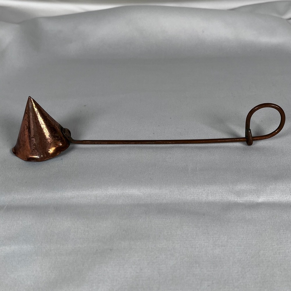 Vintage Copper Candle Dipping Spoon Cone Shape Handle Kitchen Tool